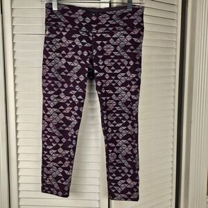 Smartwool Womens Purple Geometric Print Capri Leggings Pants‎ XS